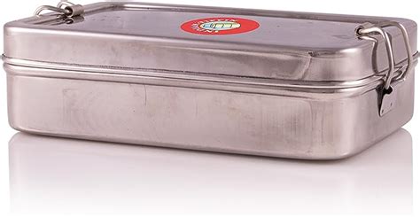 square indian tiffin box stainless steel with additional container|Nature's Own Indian.